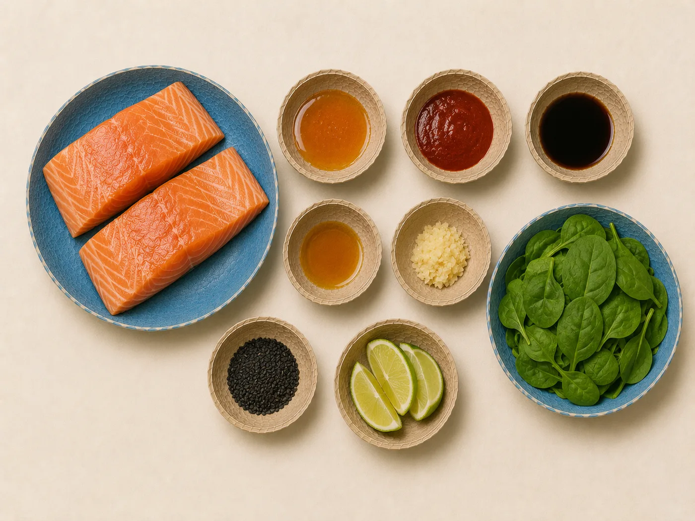Honey sriracha glazed salmon fillet with charred caramelized edges