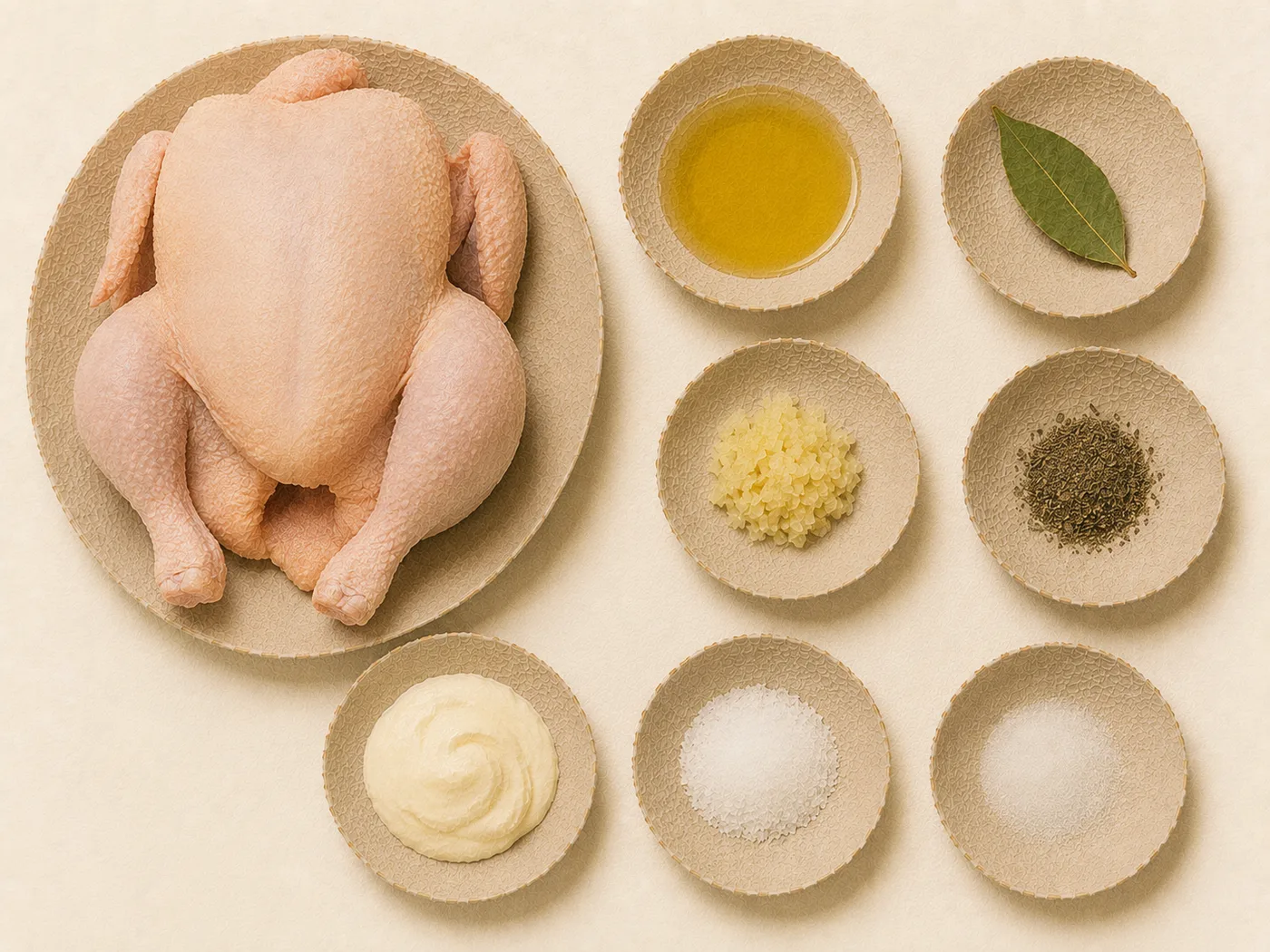 Deeply golden roast chicken with garlic mayonnaise crust